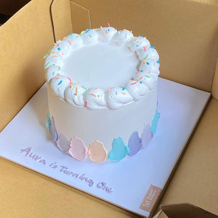 White minimalist cake